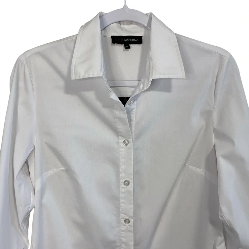 Edit by Jeanne Beker - White long Line Shirt/Black Zip Detail -S -China - Picture 11 of 15